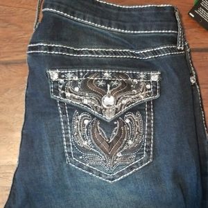NEW Designer Jeans with Bling & double stitching